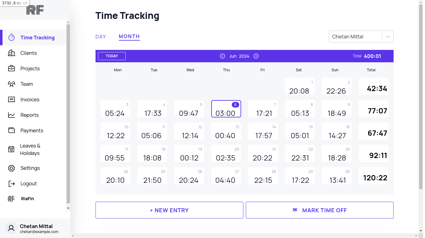 RiaFin Time Tracker - Track Time